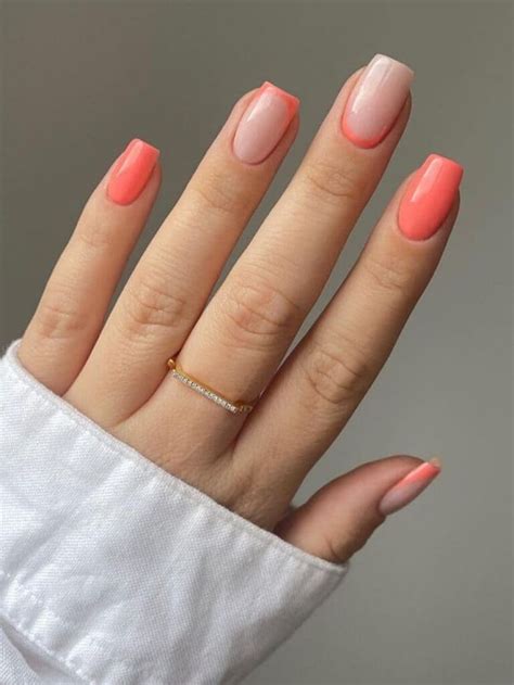 coral french manicure images.